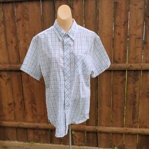Tony Hawk White and Blue Casual Button Down Shirt